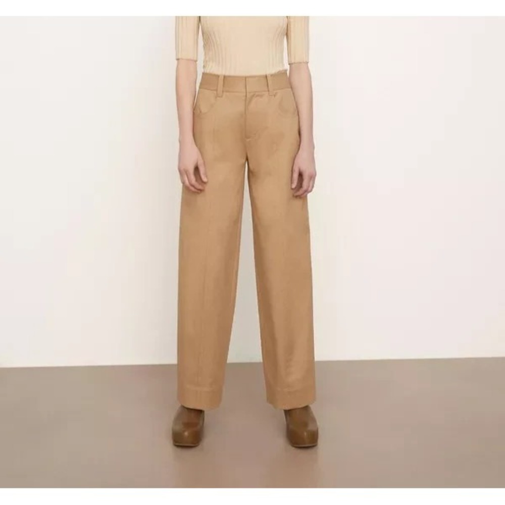 Vince Seam Front Wide Leg Trouser Pants in Camel Women 16 High Waist $395